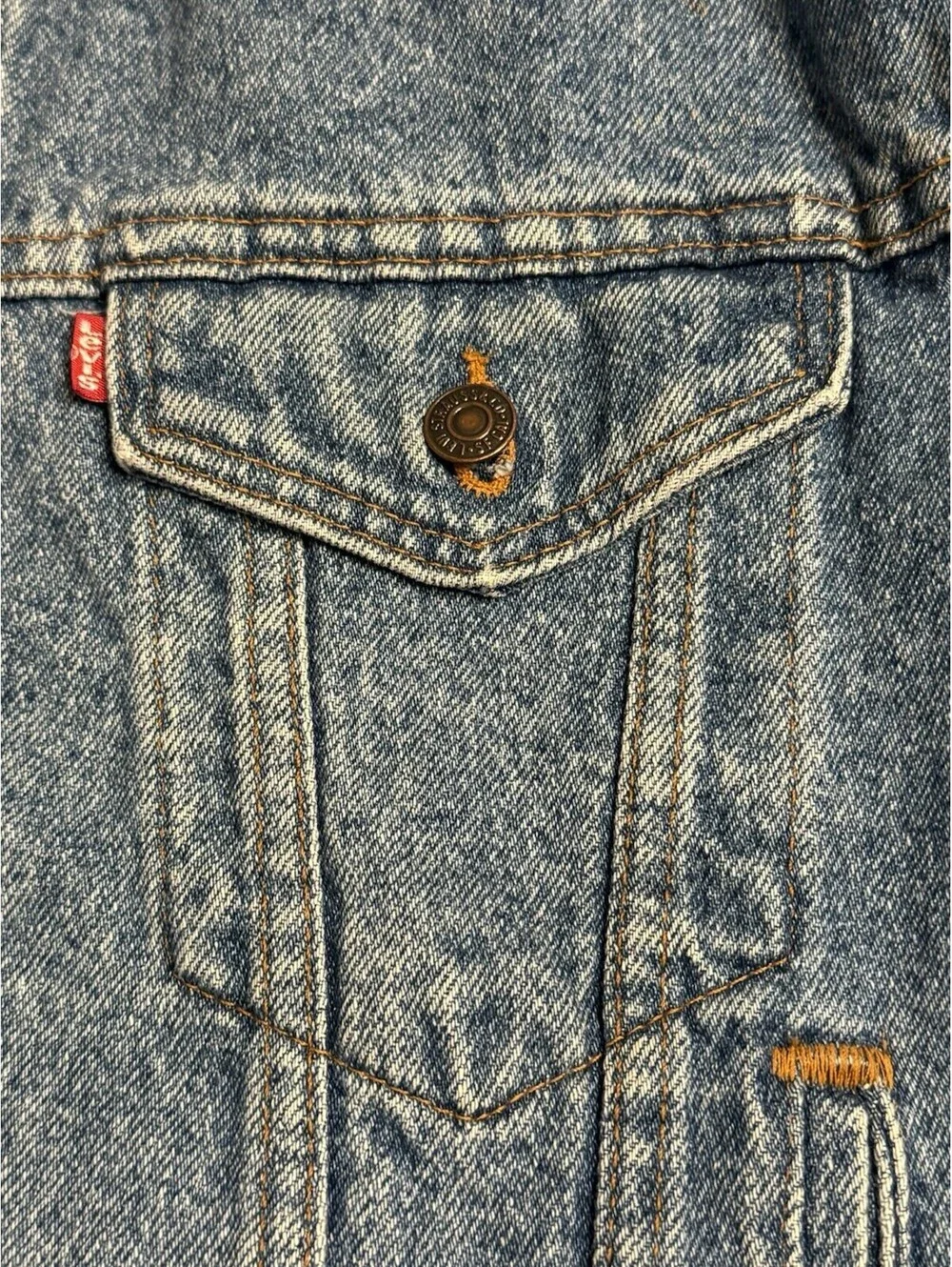 Levi Strauss Denim Trucker Jacket Blue Vintage 90s Size S 70507 4890 Type 3